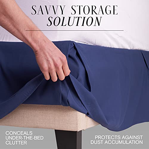 15" Drop Microfiber Bed Skirt - Twin - Navy - Nestopia