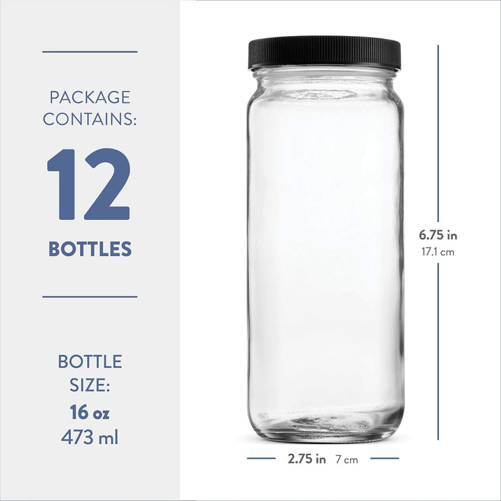 Travel Glass Mason Jar 16oz Bottle - Nestopia