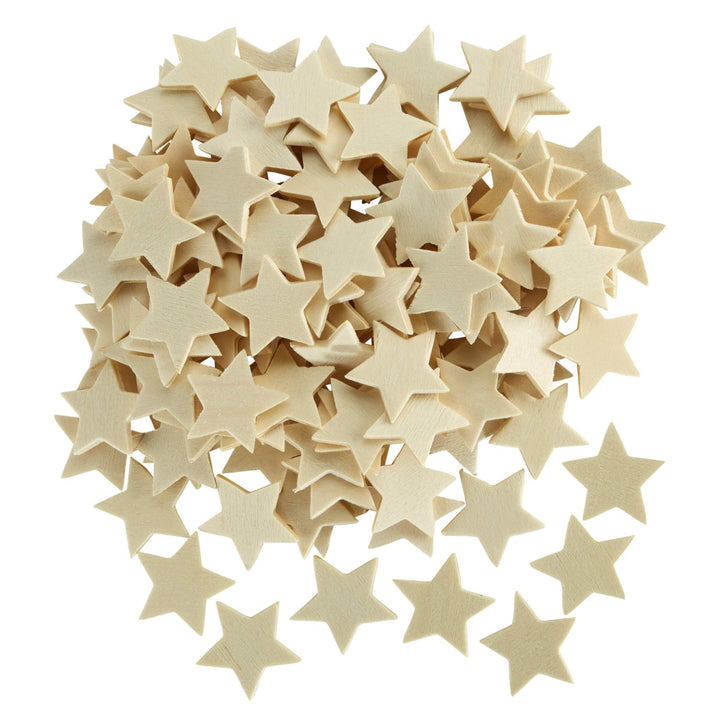 125pcs 1.5" Wooden Hearts & Stars for Crafts & Gifts - Nestopia