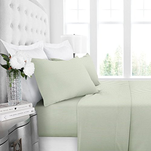 1600 TC Bed Sheet Set - Twin, Sage-White - Nestopia