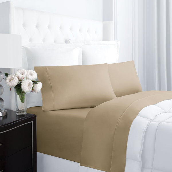 300TC Cotton Bed Sheet Set - Taupe - King - Nestopia