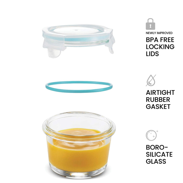 4 Oz Glass Food Containers - 6 Piece Set - Nestopia
