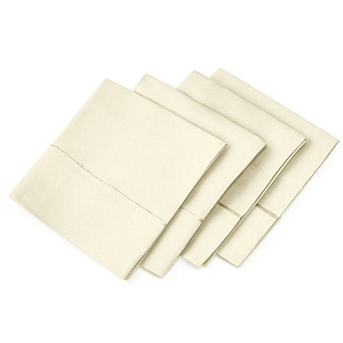 4-Pack Aloe Vera Pillow Cases - Eco-Friendly, Hypoallergenic - Cream - Standard/Queen - Nestopia