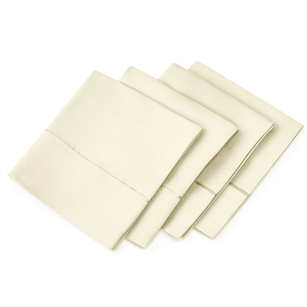 4-Pack Aloe Vera Pillow Cases - Eco-Friendly, Hypoallergenic - Cream - Standard/Queen - Nestopia