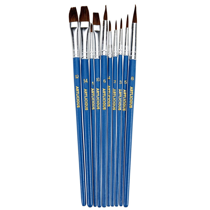 40pc Acrylic Paint Brush Set Watercolor Oil Detail Face Pinceles Supplies - Nestopia