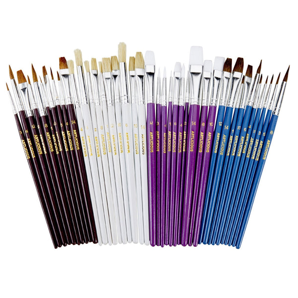 40pc Acrylic Paint Brush Set Watercolor Oil Detail Face Pinceles Supplies - Nestopia
