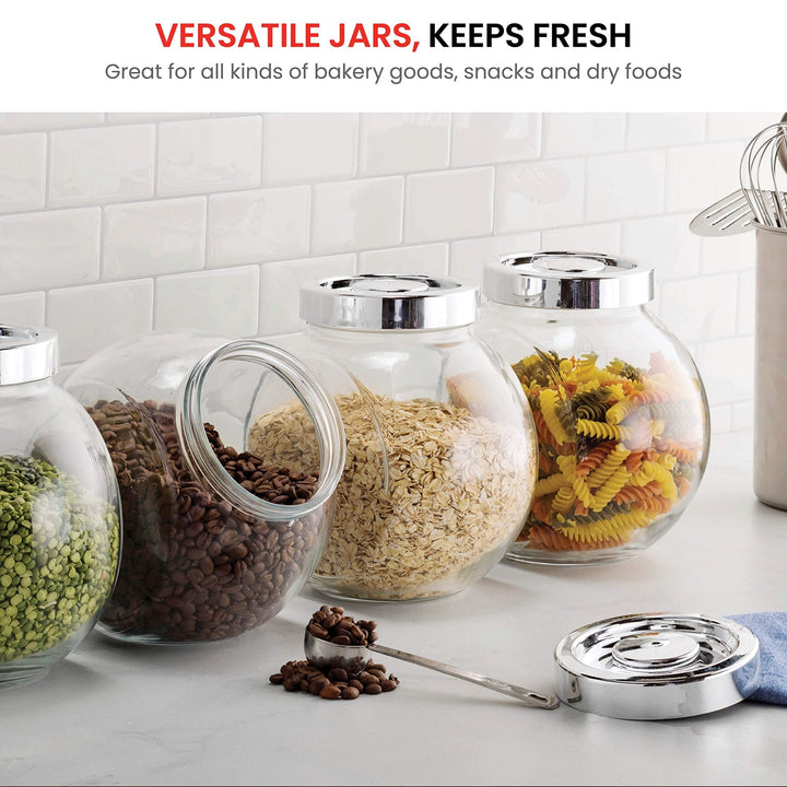 75½-Ounce Glass Candy Jar with Airtight Lid, 2-Pack - Nestopia
