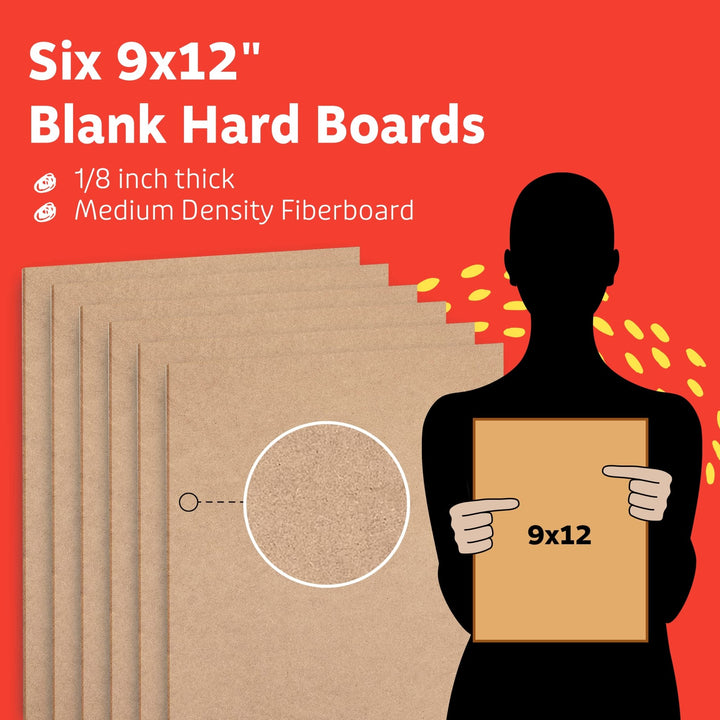 9x12 Hardboard 6 Pack - Canvas Alternative - Nestopia