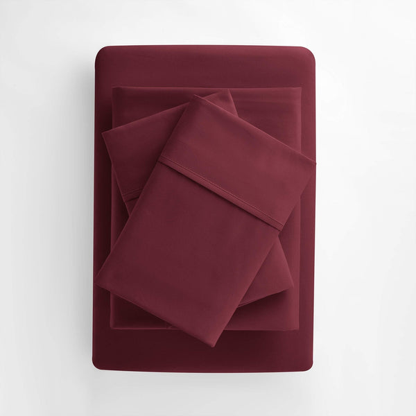 Burgundy Split King 5-Pc Bed Sheet Set - Nestopia