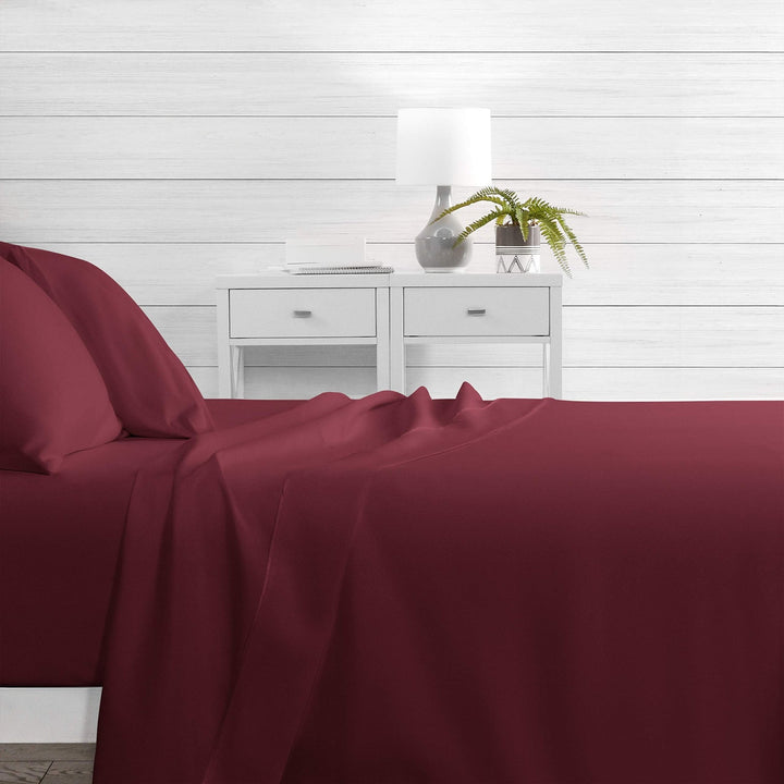 Burgundy Split King 5-Pc Bed Sheet Set - Nestopia