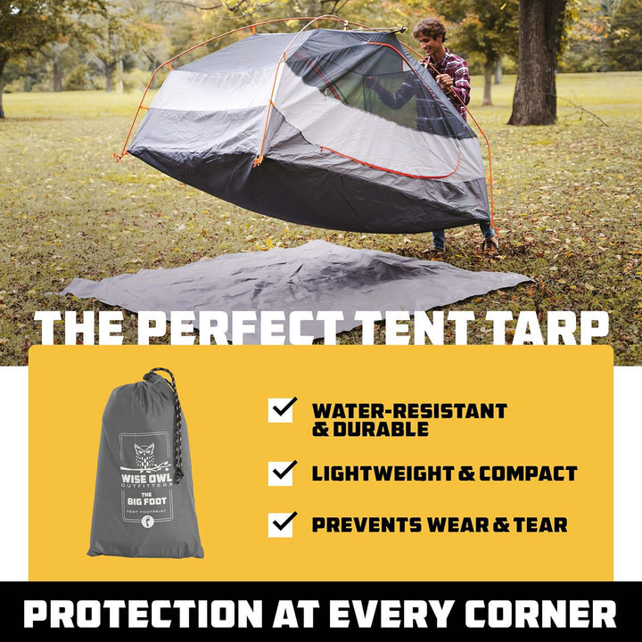 Camping Tarp Waterproof - Tent Tarp for Under Tent - Easy Set Up w/ Stakes & Bag - Nestopia