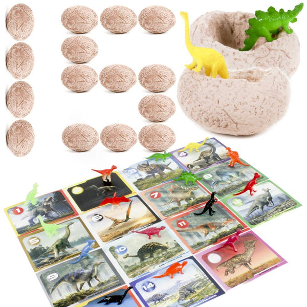 Dino Egg Dig Kit for Kids - 15 Eggs, Toys, Cards & Tools - Nestopia