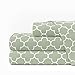 Egyptian Luxury 1600 Series Hotel Collection Clover Pattern Bed Sheet Set - Deep Pockets, Wrinkle and Fade Resistant, Hypoallergenic Sheet and Pillowcase Set - Cal King - Sage/White - Nestopia
