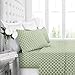 Egyptian Luxury 1600 Series Hotel Collection Clover Pattern Bed Sheet Set - Deep Pockets, Wrinkle and Fade Resistant, Hypoallergenic Sheet and Pillowcase Set - Cal King - Sage/White - Nestopia