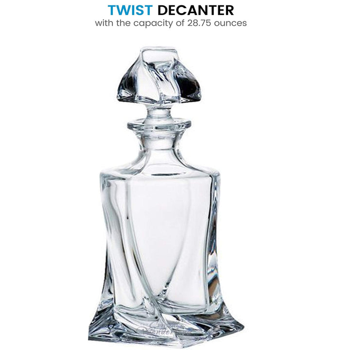 European Style Glass Whiskey Decanter & Liquor Decanter with Glass Stopper - 28 Oz. - Nestopia