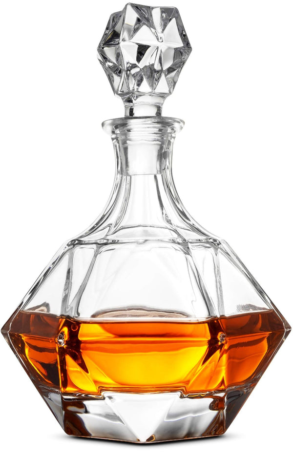 European Style Glass Whiskey Decanter & Liquor Decanter with Glass Stopper - 30 Oz - Nestopia