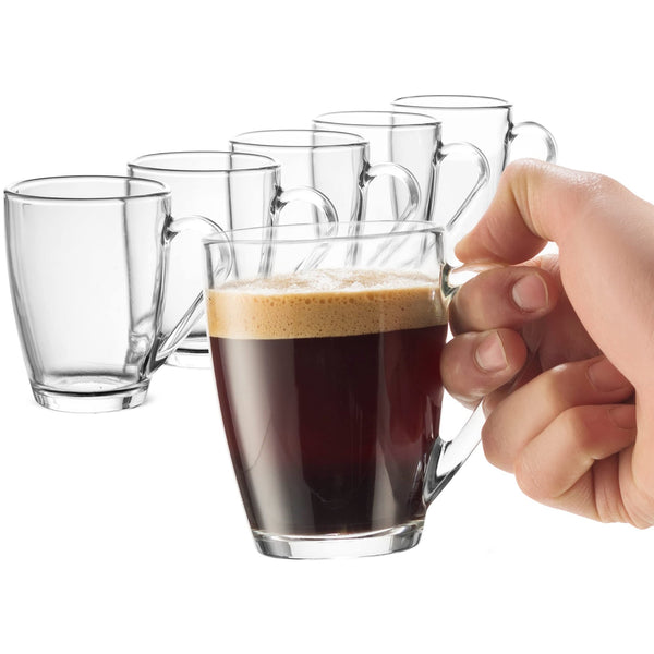Glass Coffee Mugs-10¾ oz (6 Pack) - Nestopia