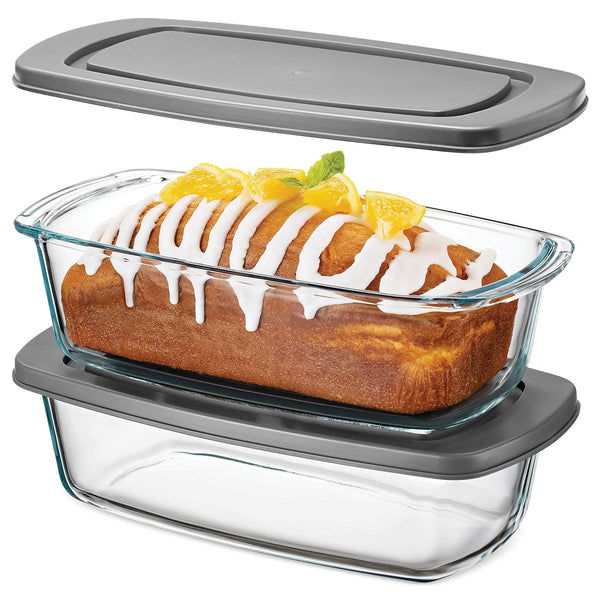 Glass Loaf Pan with Lid - 2-Pack - Nestopia