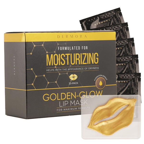 Golden Glow Lip Masks - 20 Pack - Rejuvenating & Firming - Nestopia