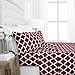 Italian Luxury 1800 Series Hotel Collection Quatrefoil Pattern Bed Sheet Set - Deep Pockets, Wrinkle and Fade Resistant, Hypoallergenic Printed Sheet and Pillow Case Set - Queen - Burgundy - Nestopia