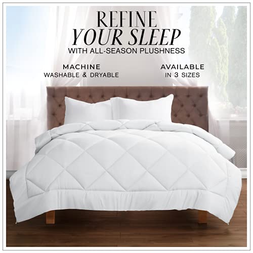 Italian Luxury Comforter King/California King - 2100 Series Blanket, Down Alternative Duvet Insert w/Corner Tabs - Home Bedding - 104"x98" Ivory - Nestopia