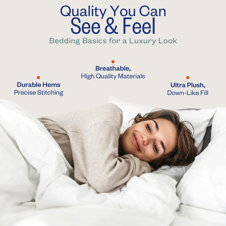 King Comforter - Premium, Down Alternative, All-Season Bedding - Oversized Reversible - Sky Blue/Ivory - Nestopia