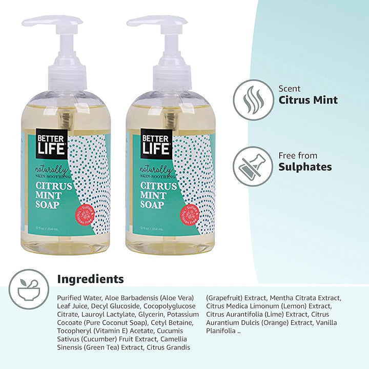 Liquid Hand Soap - Moisturizing Hand Wash - 12 Oz - Citrus Mint - Nestopia