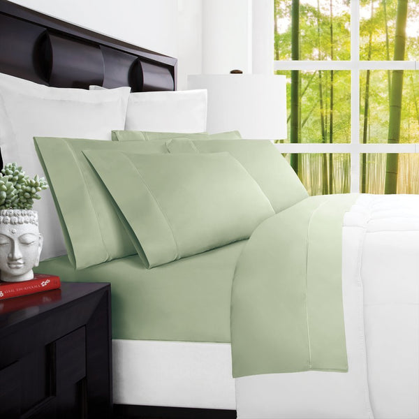 Luxury Rayon Bed Sheets (King, Sage) - Nestopia