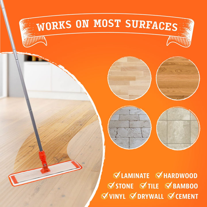 Microfiber Mop for Floor Cleaning - 2 Scrubbers & 2 Pads - Pet Supplies - Nestopia