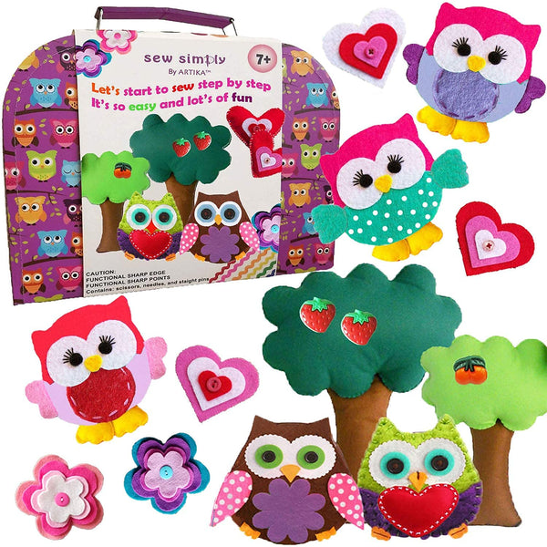 Owl Sewing Kit with Booklet & Stencil - Nestopia