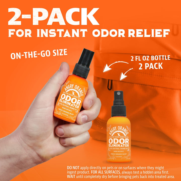 Pet Odor Eliminator Pack of 2, Travel Size 2oz, Works on Indoor & Outdoor Furniture, Meets TSA Guidelines - Nestopia