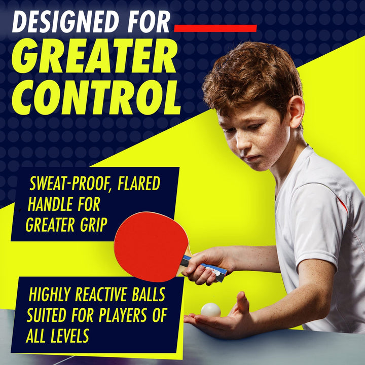 Ping Pong Set - Table Tennis Rackets, Balls & Retractable Net - Nestopia