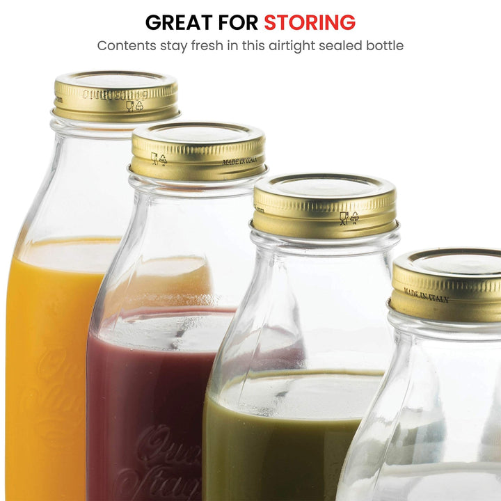 Quattro Stagioni Clear Glass 33.75 oz Milk Bottle - Nestopia