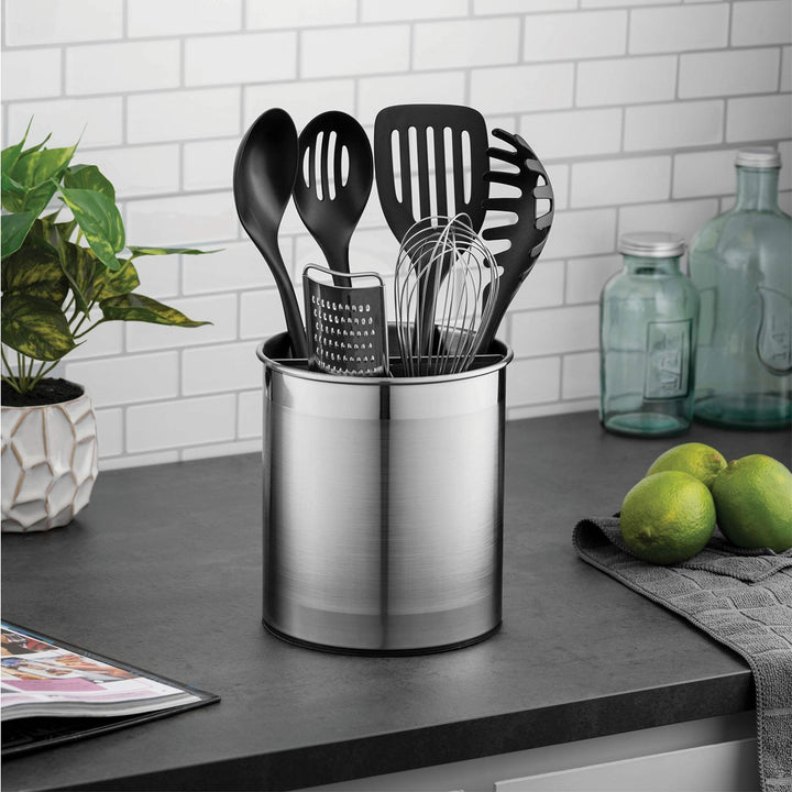 Rotating Utensil Caddy with Weighted Base and Removable Divider - Nestopia