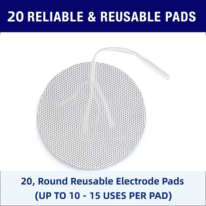 Round TENS Pads for Muscle Stimulation & Therapy, 2'' Set - Nestopia
