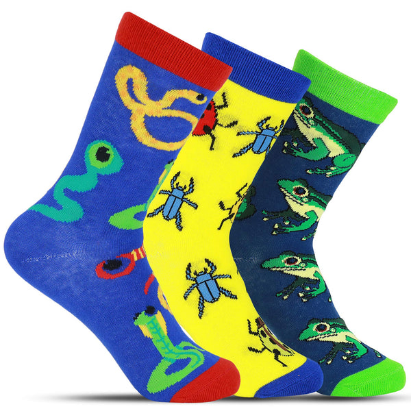 Seattle 3 Pack - Crazy Socks for Kids - Fun Novelty Designs - Boys 5-10 - Nestopia