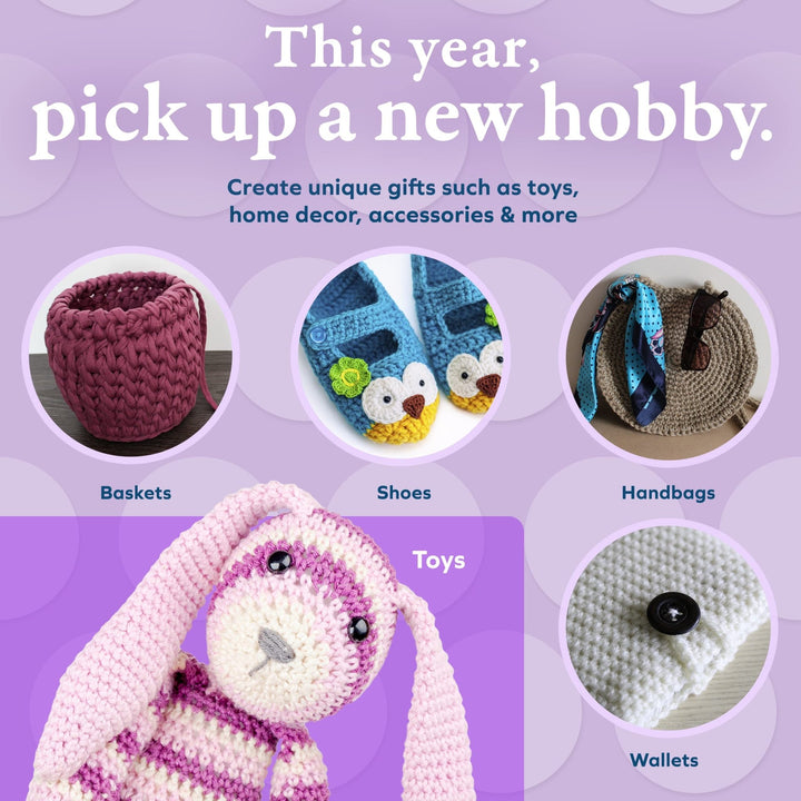 Soft Rubber Grip Crochet Hooks - 12 Sizes - Nestopia