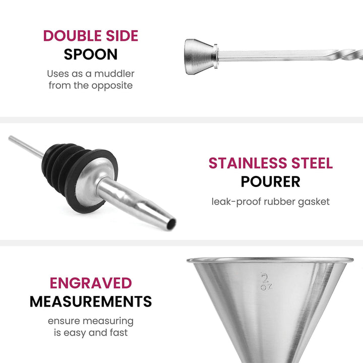Stainless Steel Cocktail Shaker Set - Nestopia