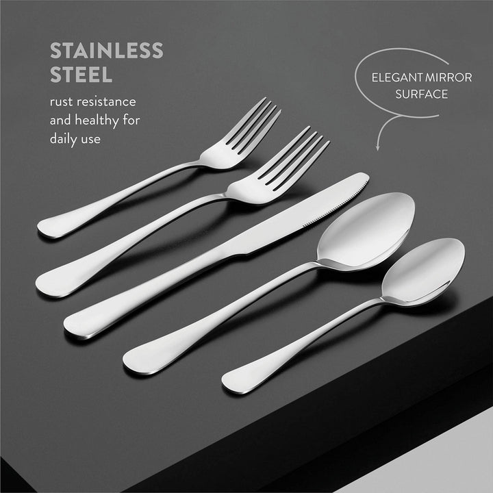Stainless Steel Silverware Set - 20-Pieces - Nestopia
