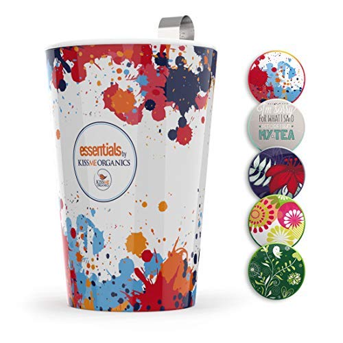 Steep & Strain Ceramic Tea Mug - Insulated Cup with Tea Infuser - Nestopia