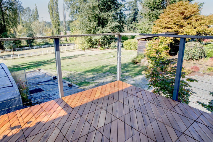 Villa Acacia Wood Deck Tiles for Outdoor Patio - Nestopia