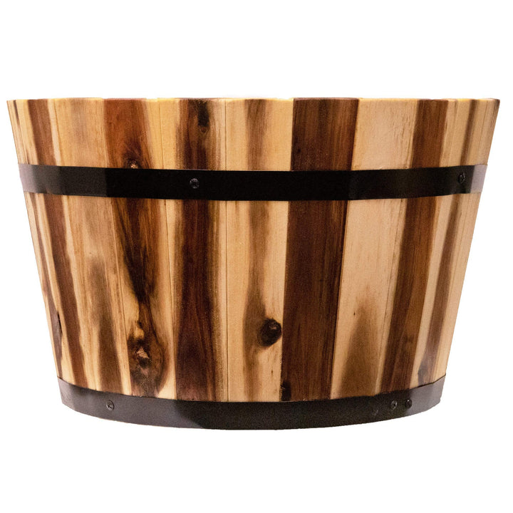 Whisky Barrel Wooden Planter Pot - 18'' - Nestopia