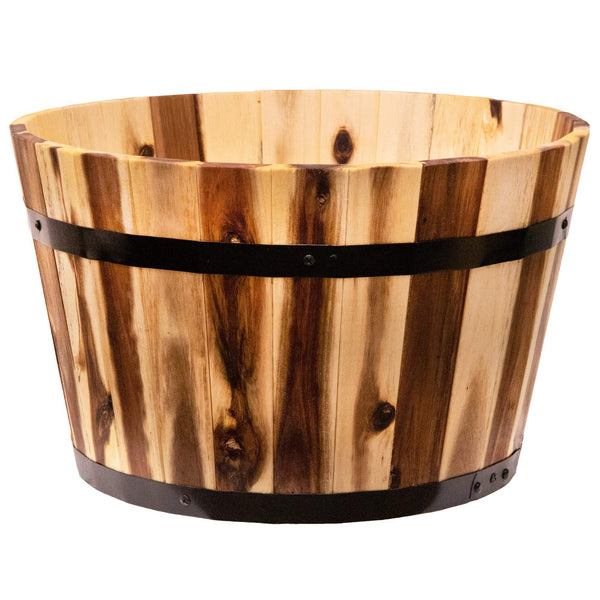 Whisky Barrel Wooden Planter Pot - 18'' - Nestopia