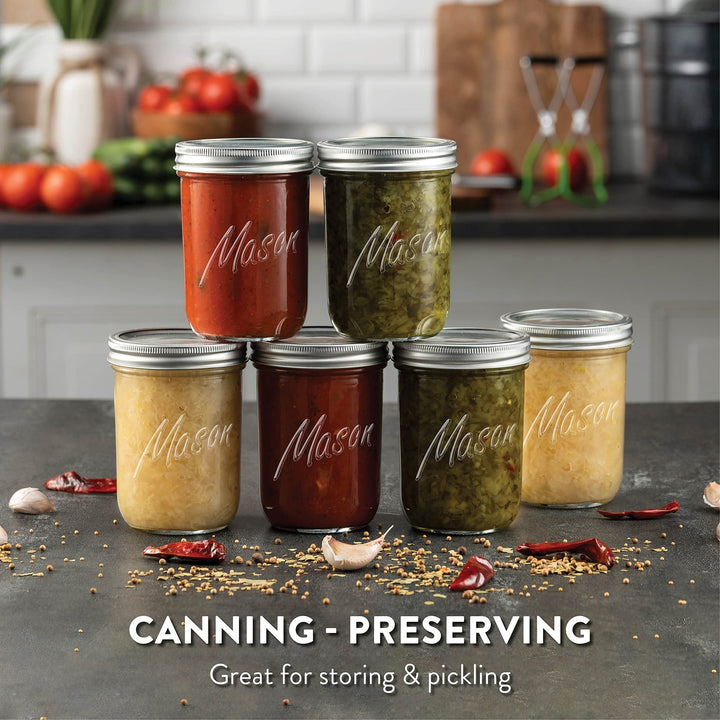 Wide Mouth Glass Jars with Lid & Seal Bands - Nestopia