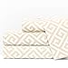 1600 TC Greek Key Sheet Set - Deep Pockets, Wrinkle/Fade Resistant, Hypoallergenic - Cal King, Cream - White - Nestopia