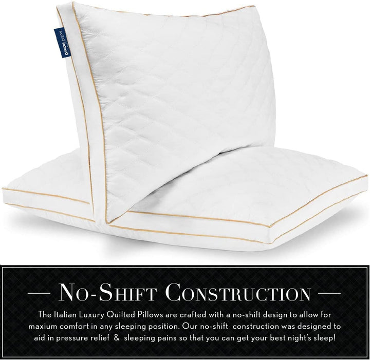 2 Italian Luxury Pillows, White (2 Pack) - Nestopia