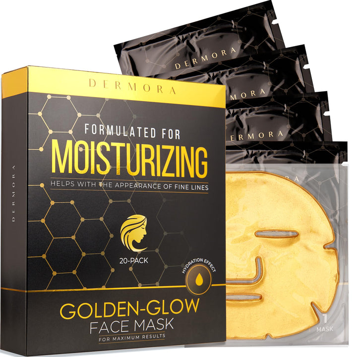 20 Pack Golden Glow Face Gel Masks - Nestopia