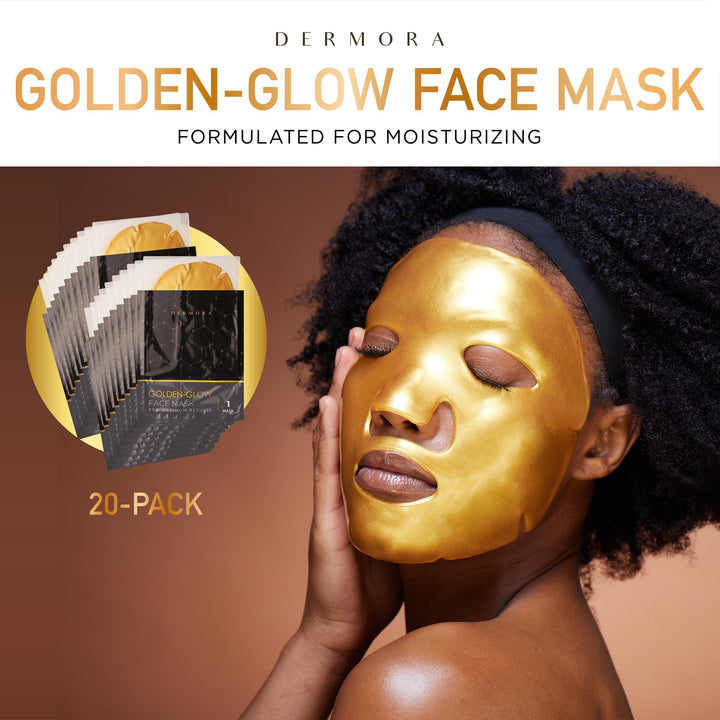 20 Pack Golden Glow Face Gel Masks - Nestopia