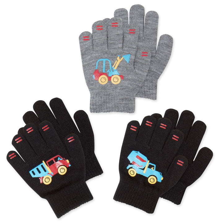 3 Pack Magic Stretch Winter Kids Gloves - Dino, Camo, Trucks - Nestopia