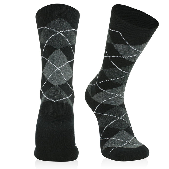 3 Pk Mens Argyle Dress Socks - Premium Cotton - Nestopia